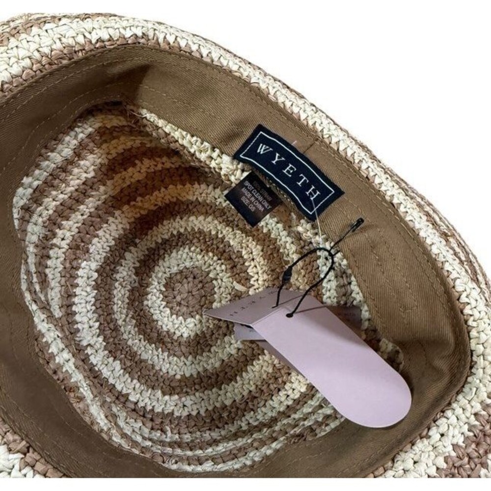 Wyeth Packable Beach Hat 100% Straw Bucket Sun NWT Coastal - Beach- Boho- UPF 50 - Picture 4 of 7
